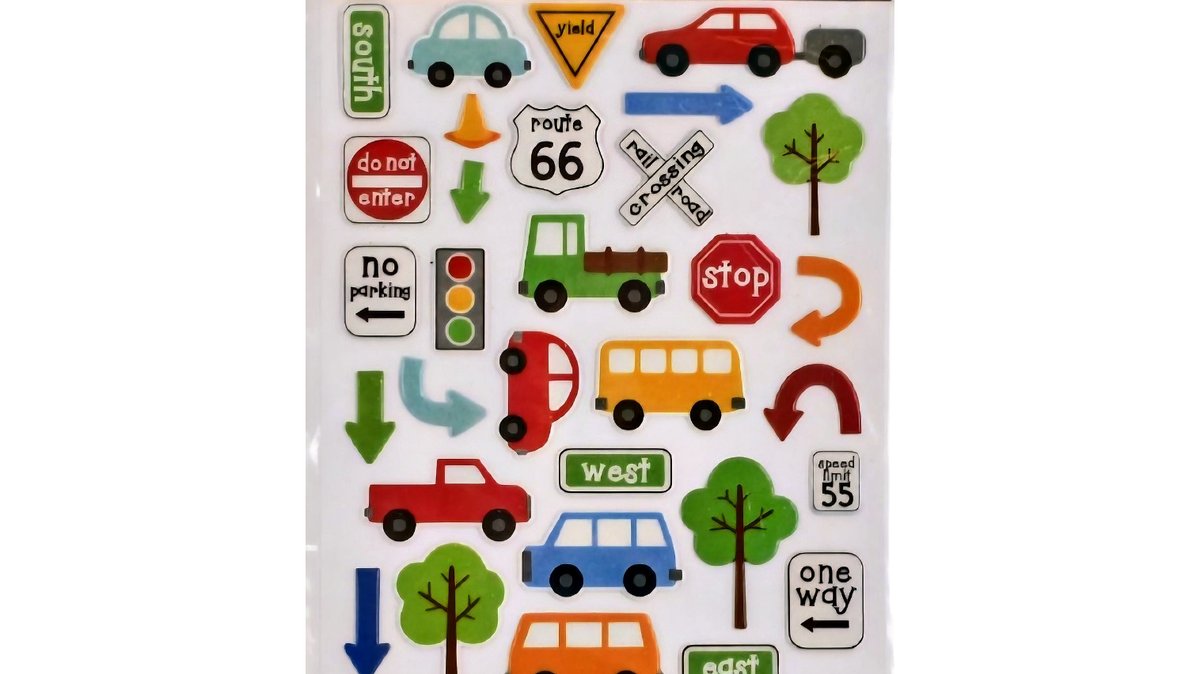 Vehicles Stickers – Trucks, Buses & Trains Sticker Sheet