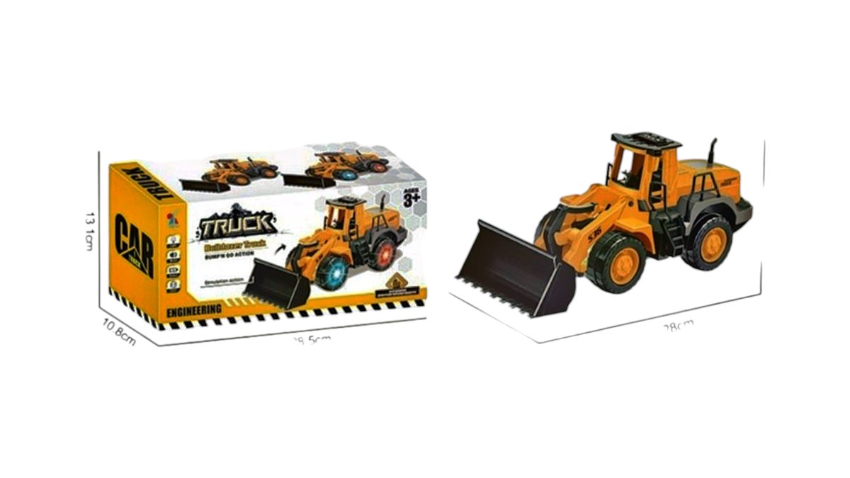 Electric Bulldozer Toy Truck with Lights & Sound