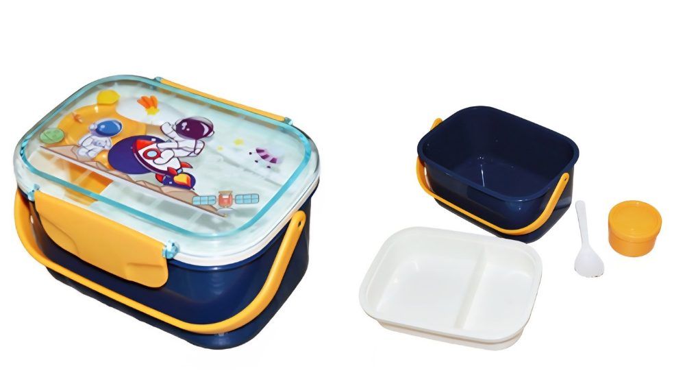 Cartoon Astronaut Kids Lunch Box – Food Container with Spoon