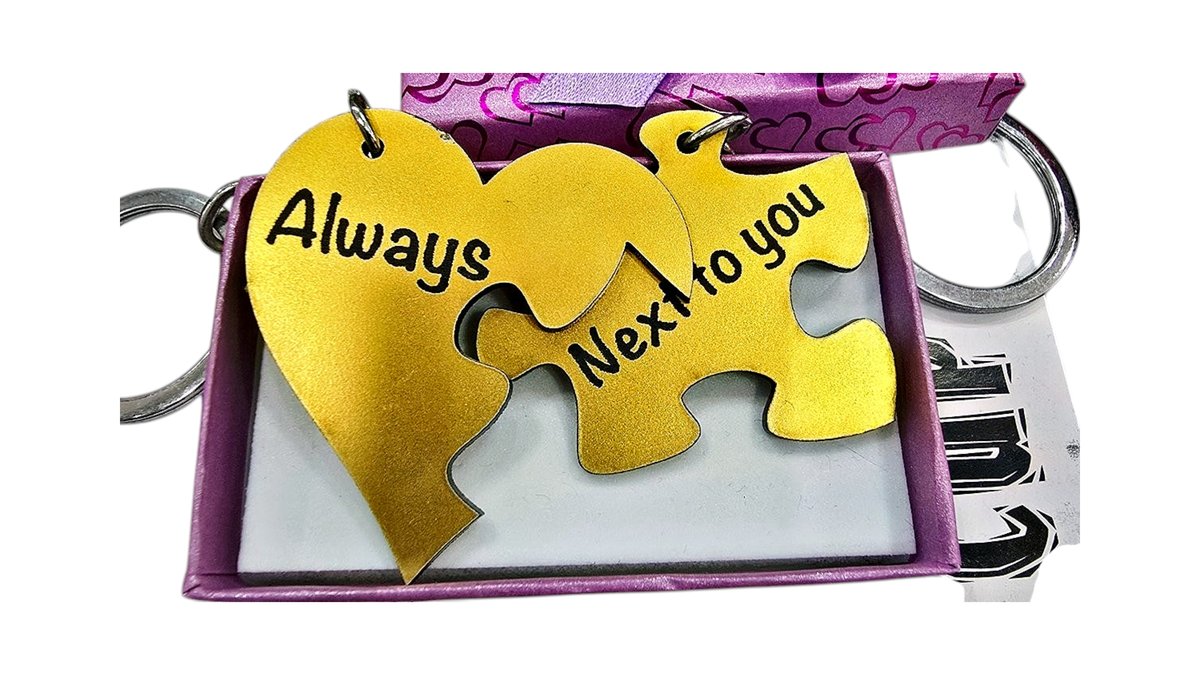 Always Next to You Couple Keychain – Heart Puzzle Love Gift
