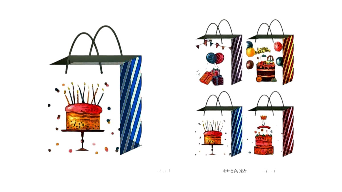 Gift bag orange birthday cake