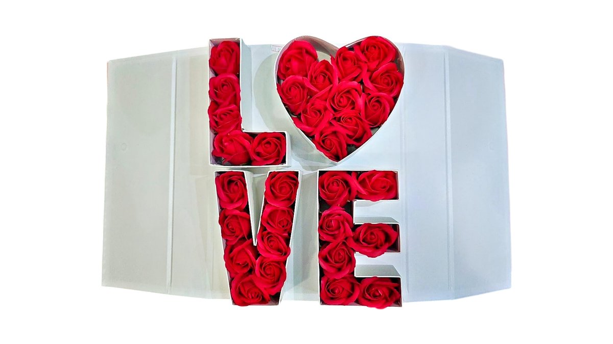 Gift box LOVE with rose soaps