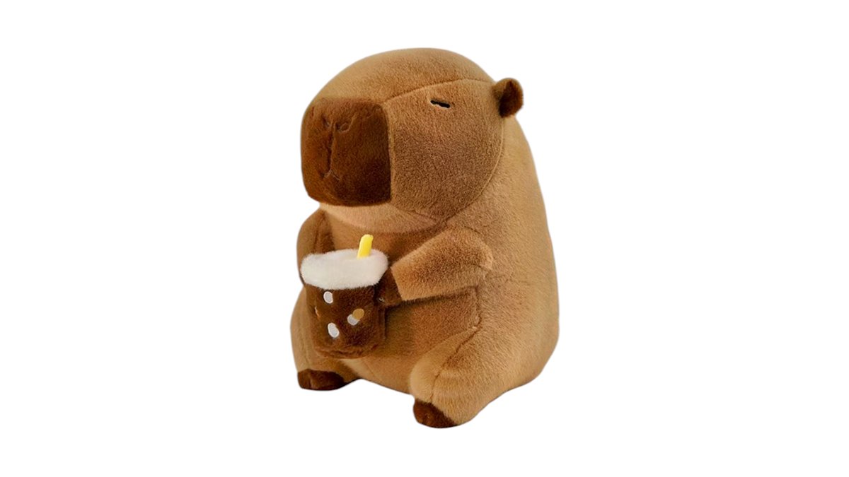 Capybara Plush with Bubble Tea