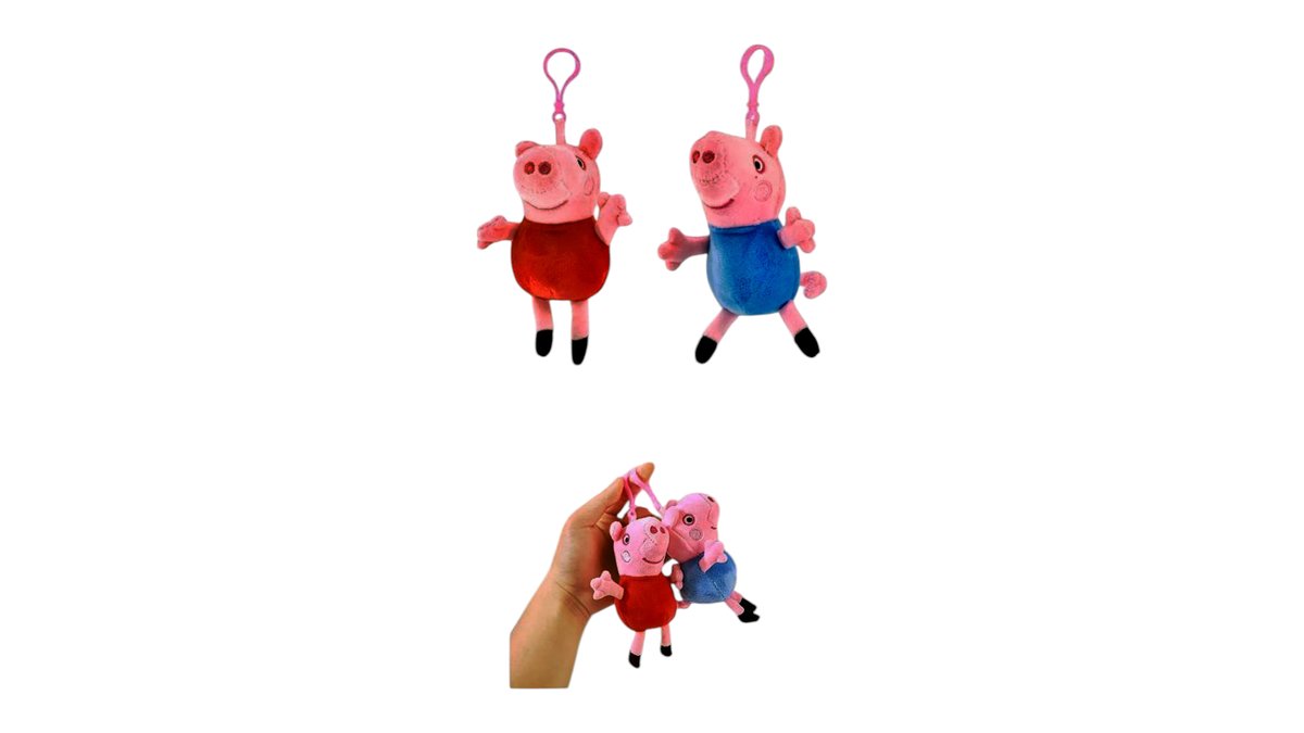 Peppa Pig Plush Keychain – Blue Outfit