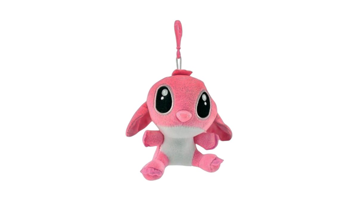 Pink Angel Plush Keychain – Cute Stitch-Inspired Soft Toy