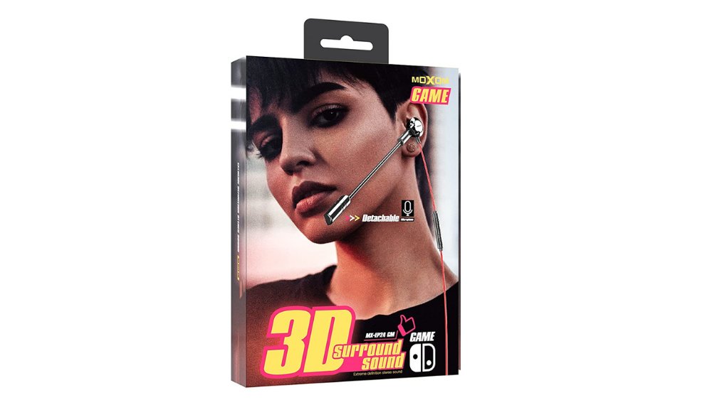 🎮 Moxom MX-EP28 GM 3D Gaming Earphones (Red)