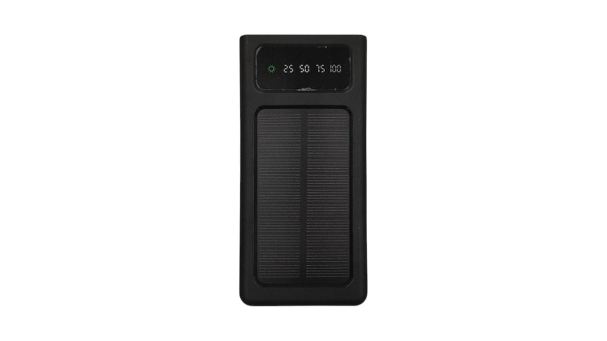 K-A12 Solar Power Bank 30000mAh with 2 USB-A Ports Black