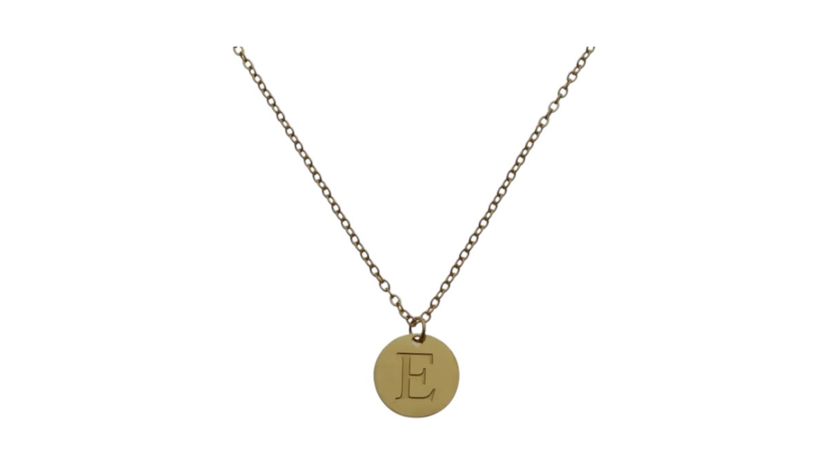 Initial “E”💫 Gold Stainless Steel Initial Necklace – Letter E | Personalized Jewelry