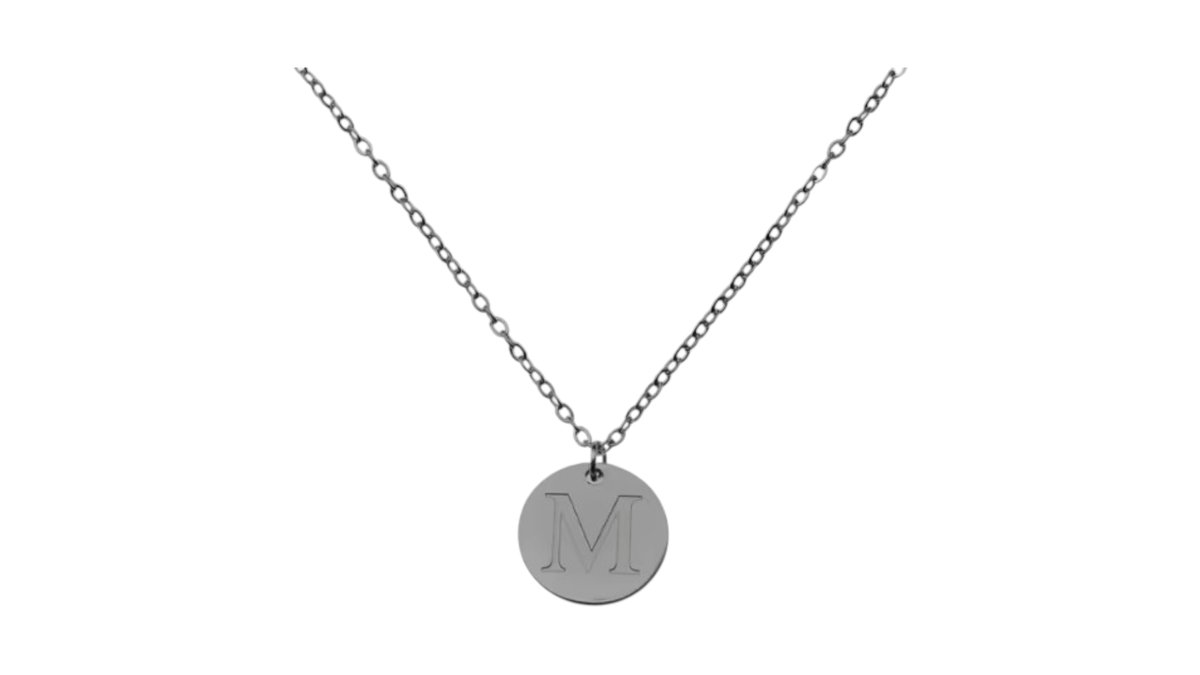 Initial “M”✨ Stainless Steel Initial Necklace | Personalized Letter M Pendant for Women & Men