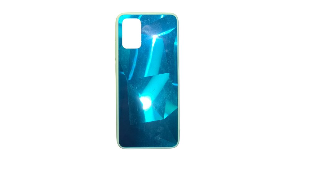 Blue Mirror Geometric Case for Samsung A02S – Shiny & Stylish