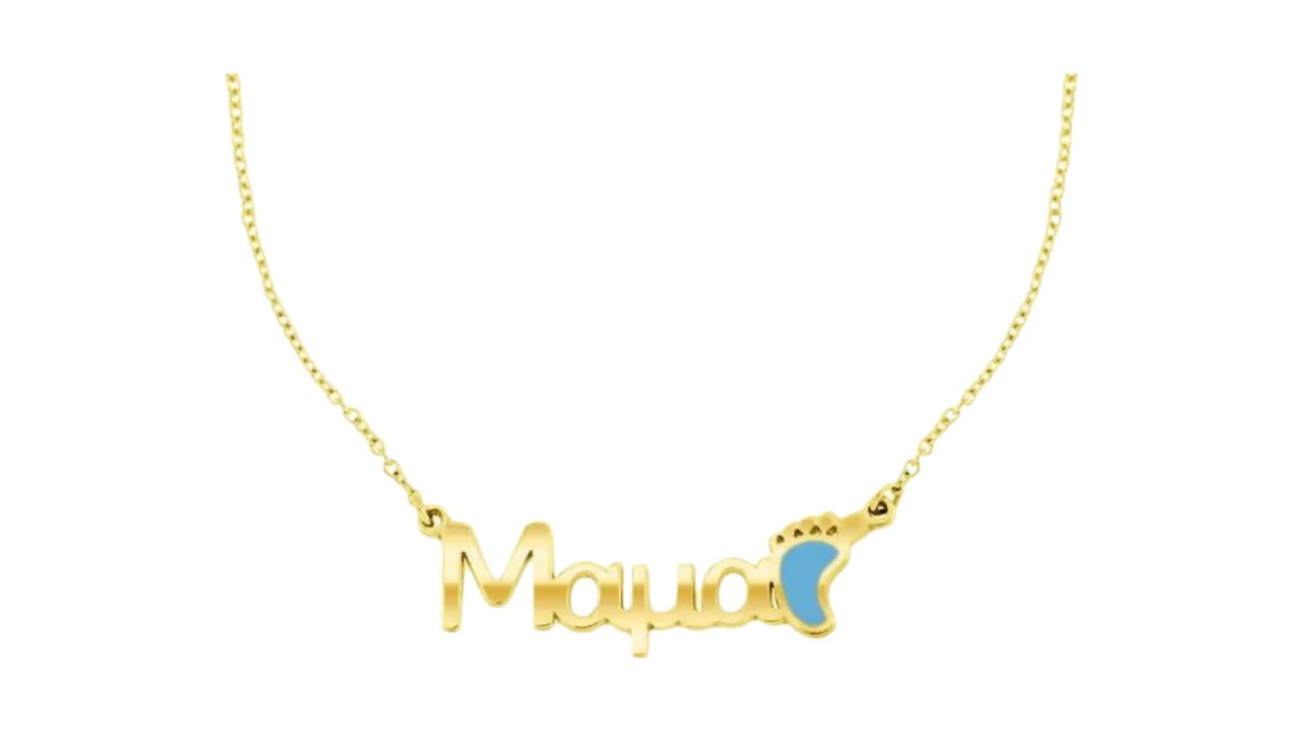 👣 “Mama”Gold Footprint stainlesteel Necklace