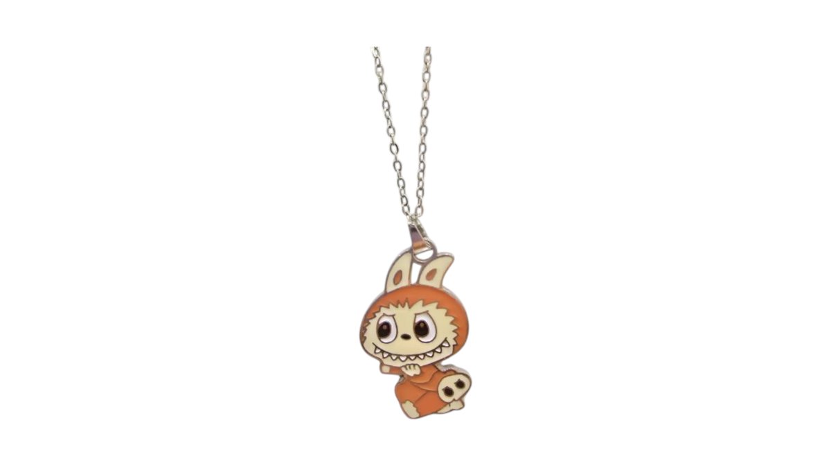 🧡 Labubu Necklace (Orange)