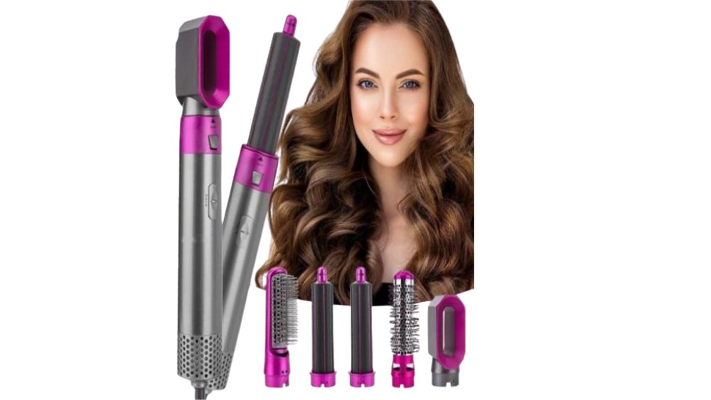 5 in 1 Hair Styler – Multi-Function Dryer, Curler & Straightener Set