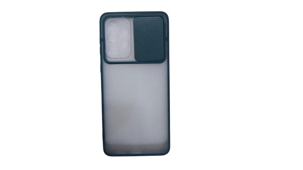 Green Privacy Camera Cover Case for Samsung A73 – Matte Back with Slide Lens Protector