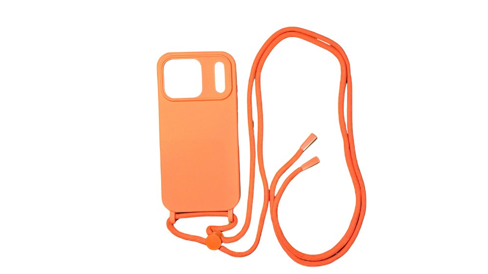 Crossbody silicone Phone Case – orange iphone 17 pro