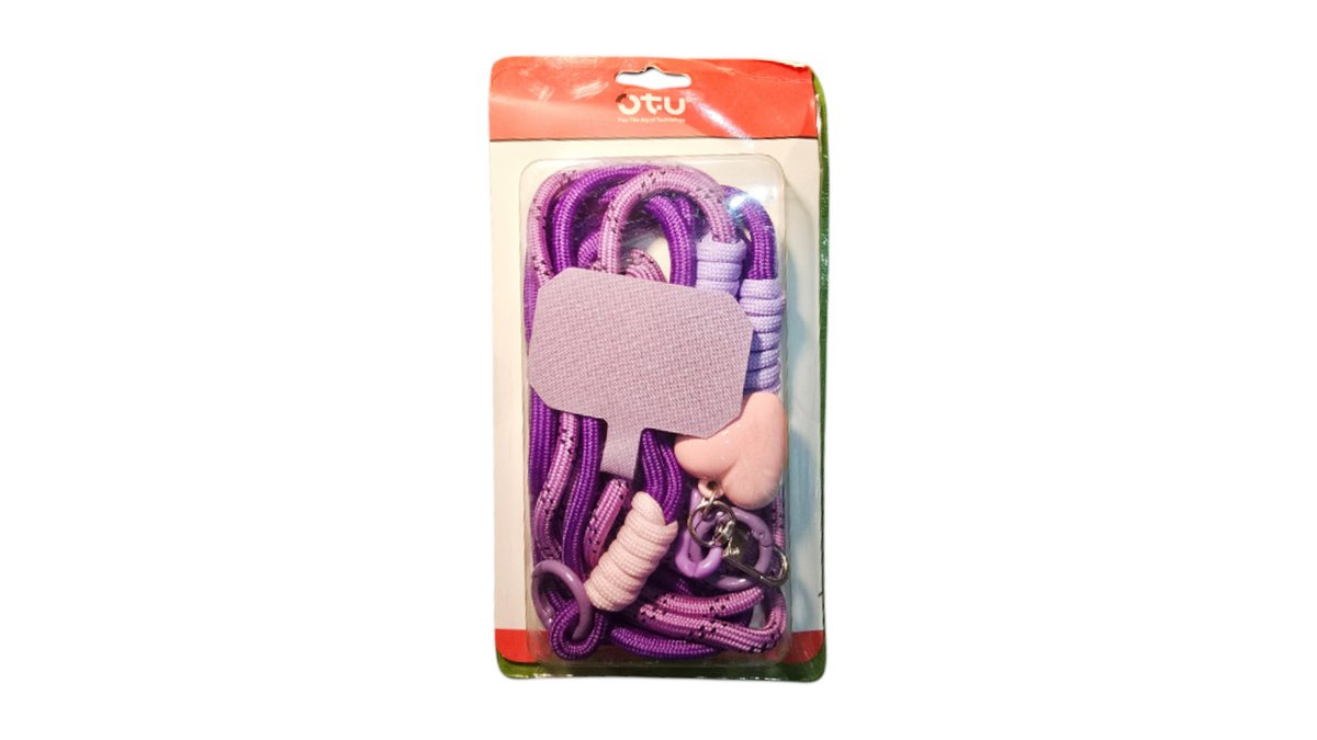 Purple Phone Crossbody Strap with small heart charm– Hands-Free & Stylish