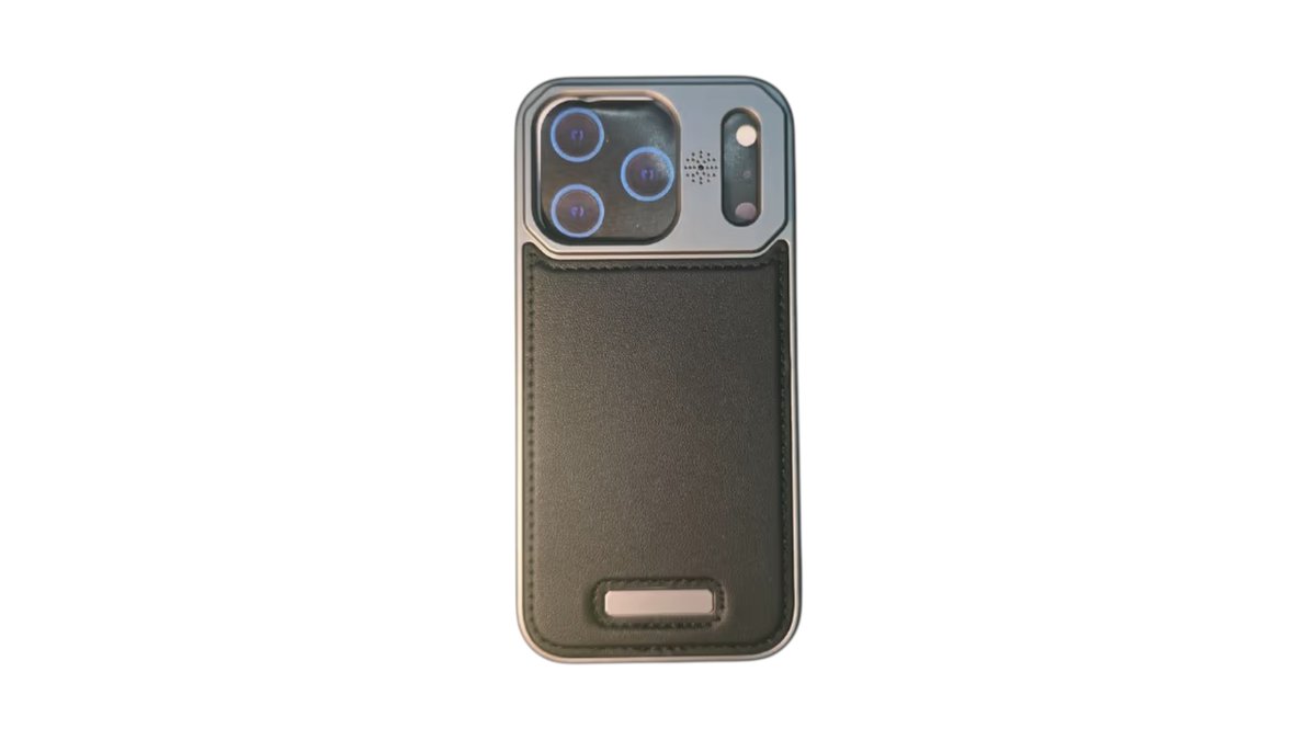 iPhone 17 Pro Leather Magnetic Case – Black & Grey