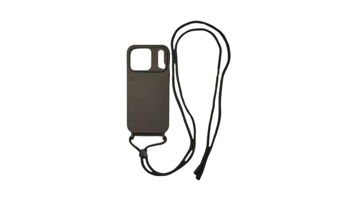 Crossbody silicone Phone Case – Black iphone 17 pro