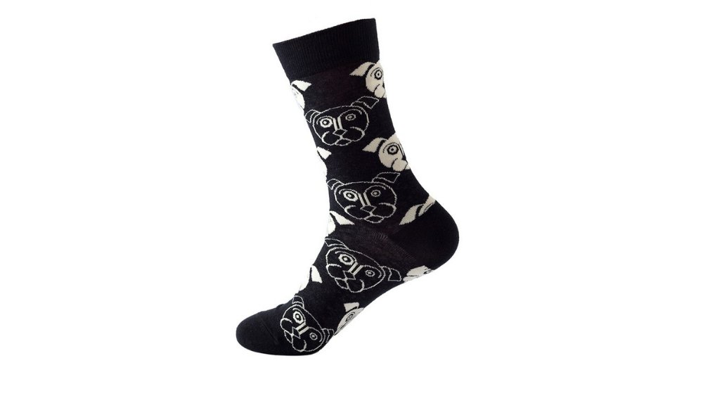 Black amd white dog socks