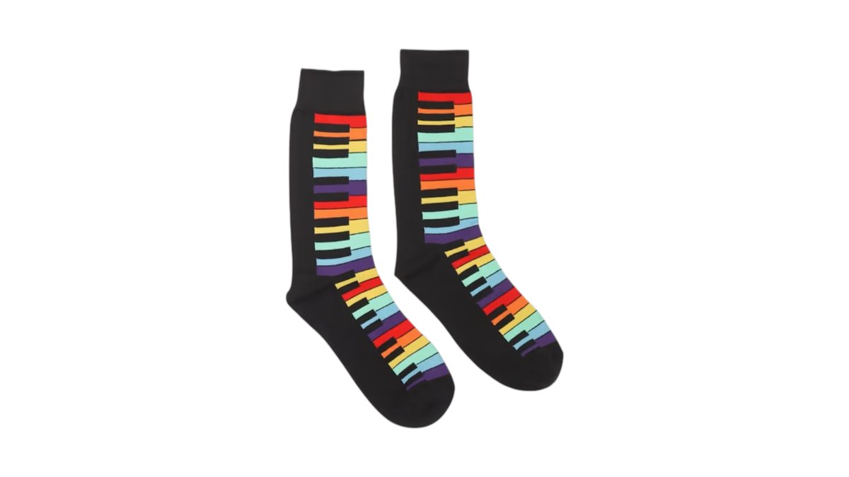 Rainbow Piano Socks
