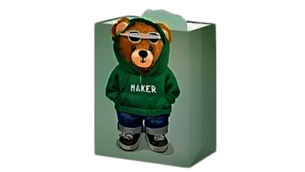 Gift bag big GREEN Bear