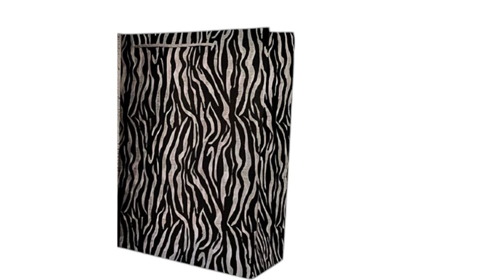 Gift bag big black with silver ripes