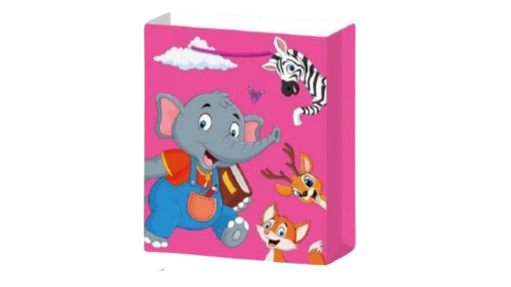 Gift bag pink with animals