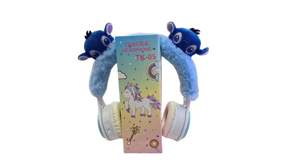 Stitch Kids Bluetooth Headphones – Soft Plush Design, Wireless TK-05, Cute & Comfortable