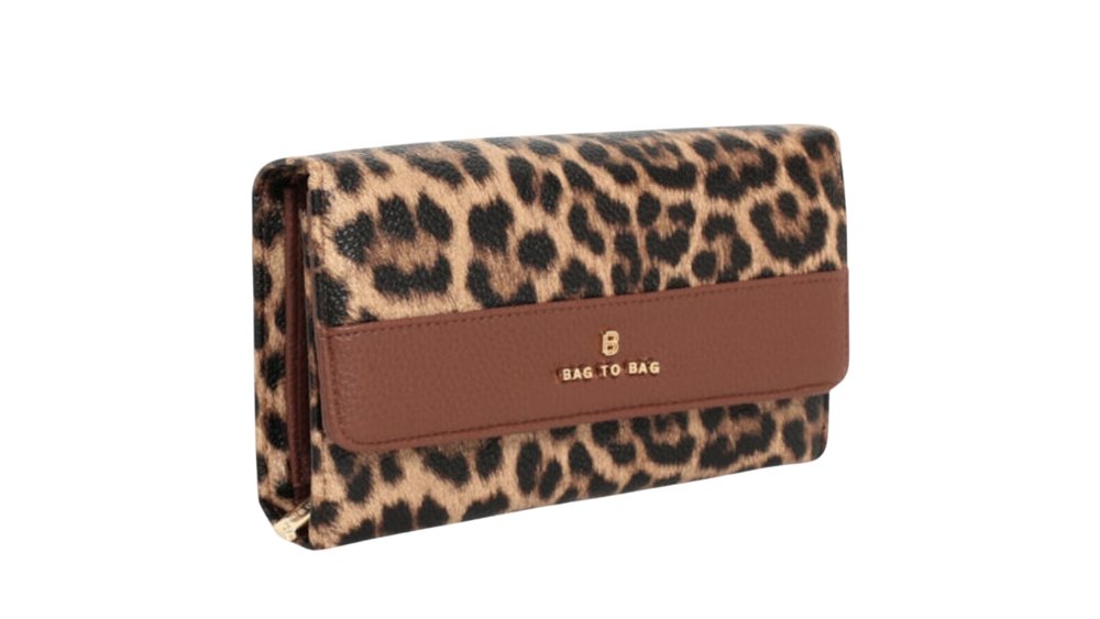 Leopard Wallet with Brown Details