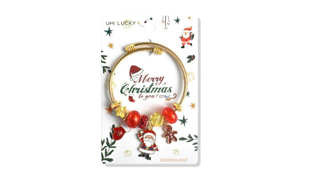 Christmas Charm Bracelet – Santa, Stocking & Gingerbread