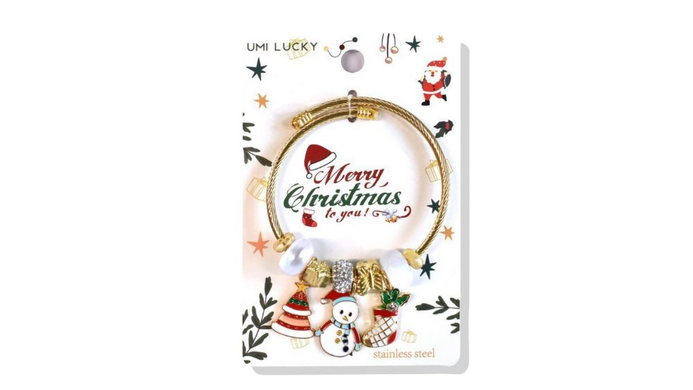 Christmas Charm Bracelet – Snowman, Tree & Stocking