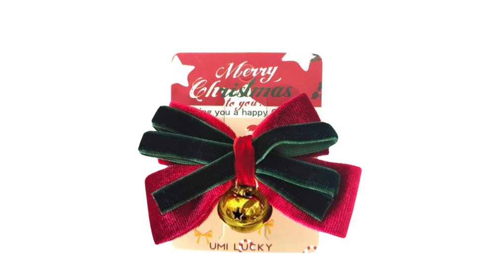 Velvet Christmas Bow Hair Clip with Bell