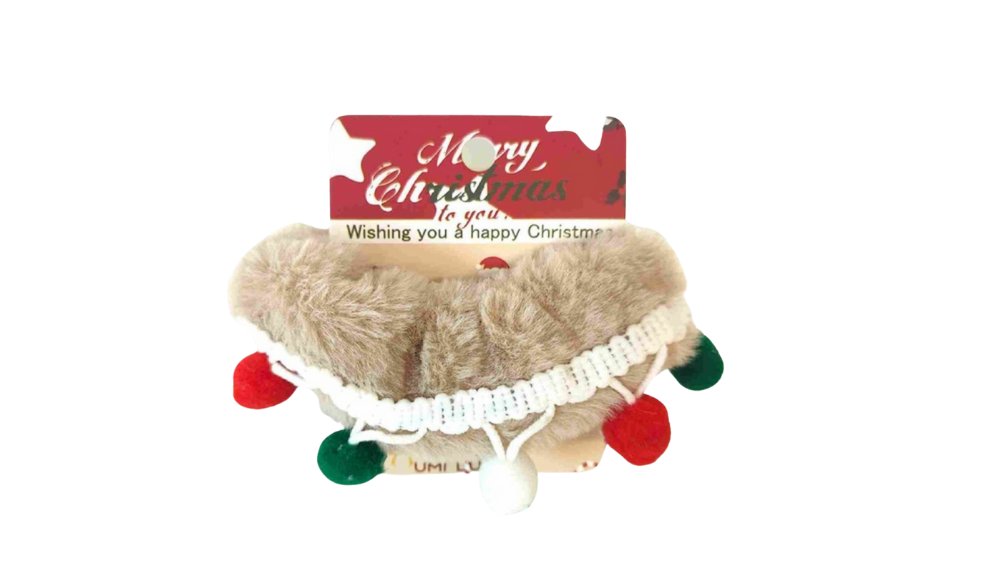 Fuzzy Christmas Pom-Pom Hair Clip