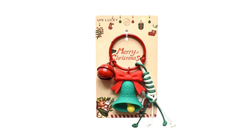 Christmas Bell Keychain with Red Bow & Jingle Bell
