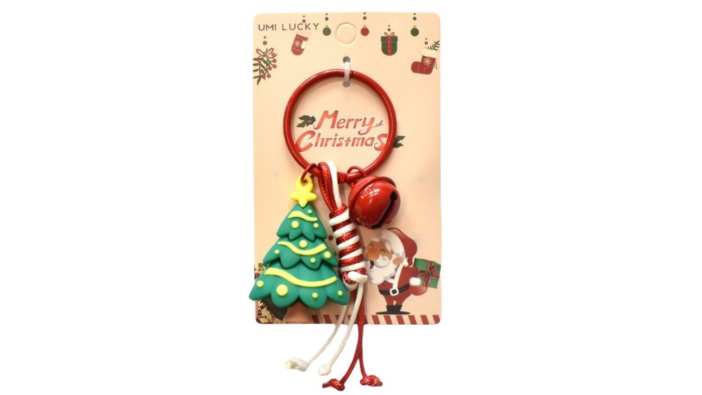 Christmas Tree Keychain with Star Topper & Jingle Bell