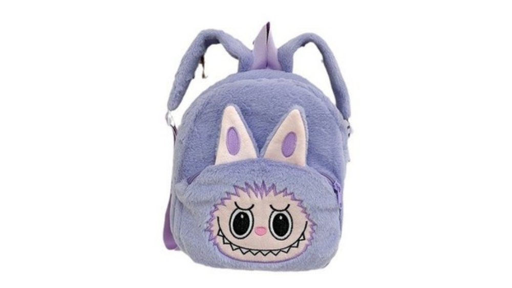 Labubu Plush Backpack for Kids – Purple