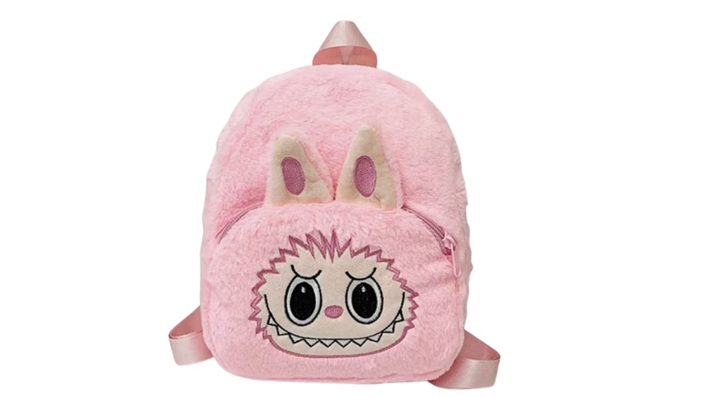 Labubu Plush Backpack for Kids – Pink