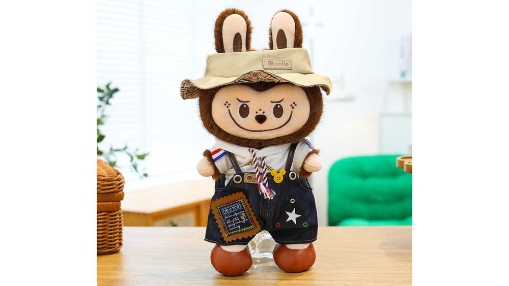 Labubu Plush – Dressed Edition (Brown Outfit Doll)