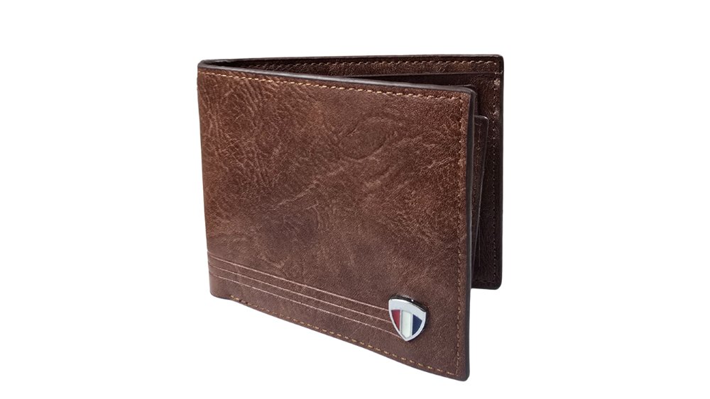 Men’s Classic Brown Leather Wallet with Coin Pocket & Multi-Card Organizer