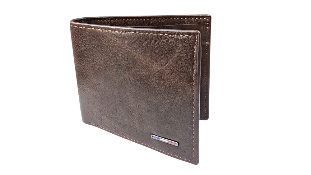 Men’s Classic Brown Look-Leather Wallet with Coin Pocket & Multi-Card Organizer