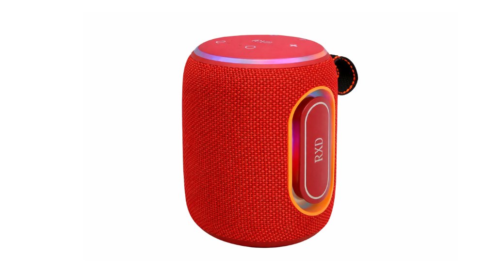 LED Bluetooth Speaker – Cylindrical Portable Wireless Speaker Red