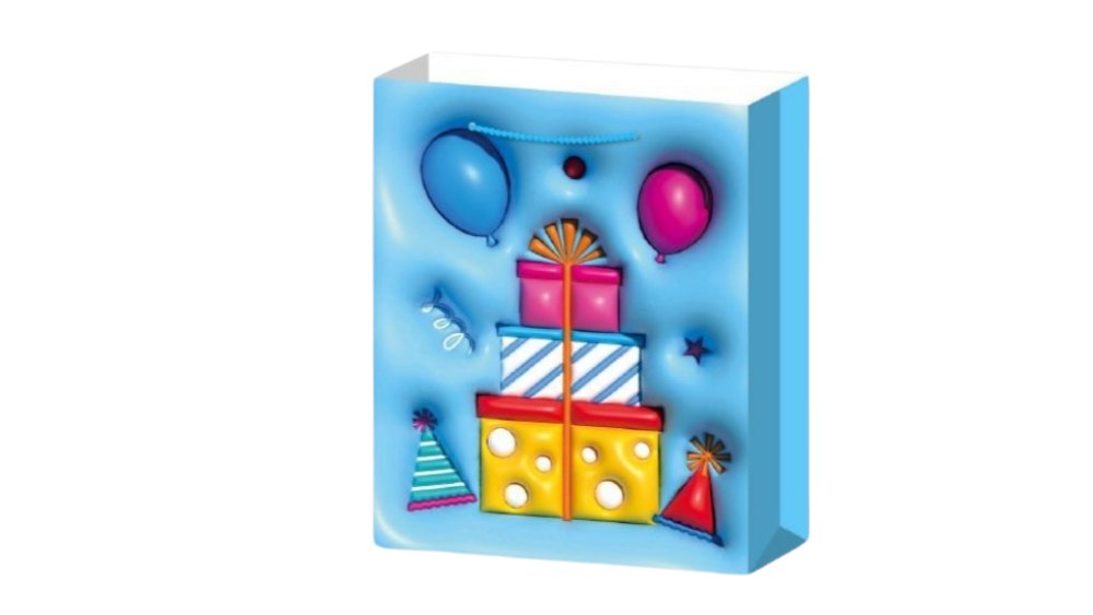 Gift bag blue with Presents