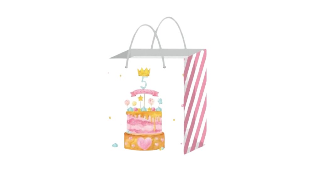 Small Gift bag Pink with birthday cake