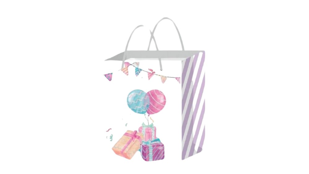 Small Gift bag purple with gifts