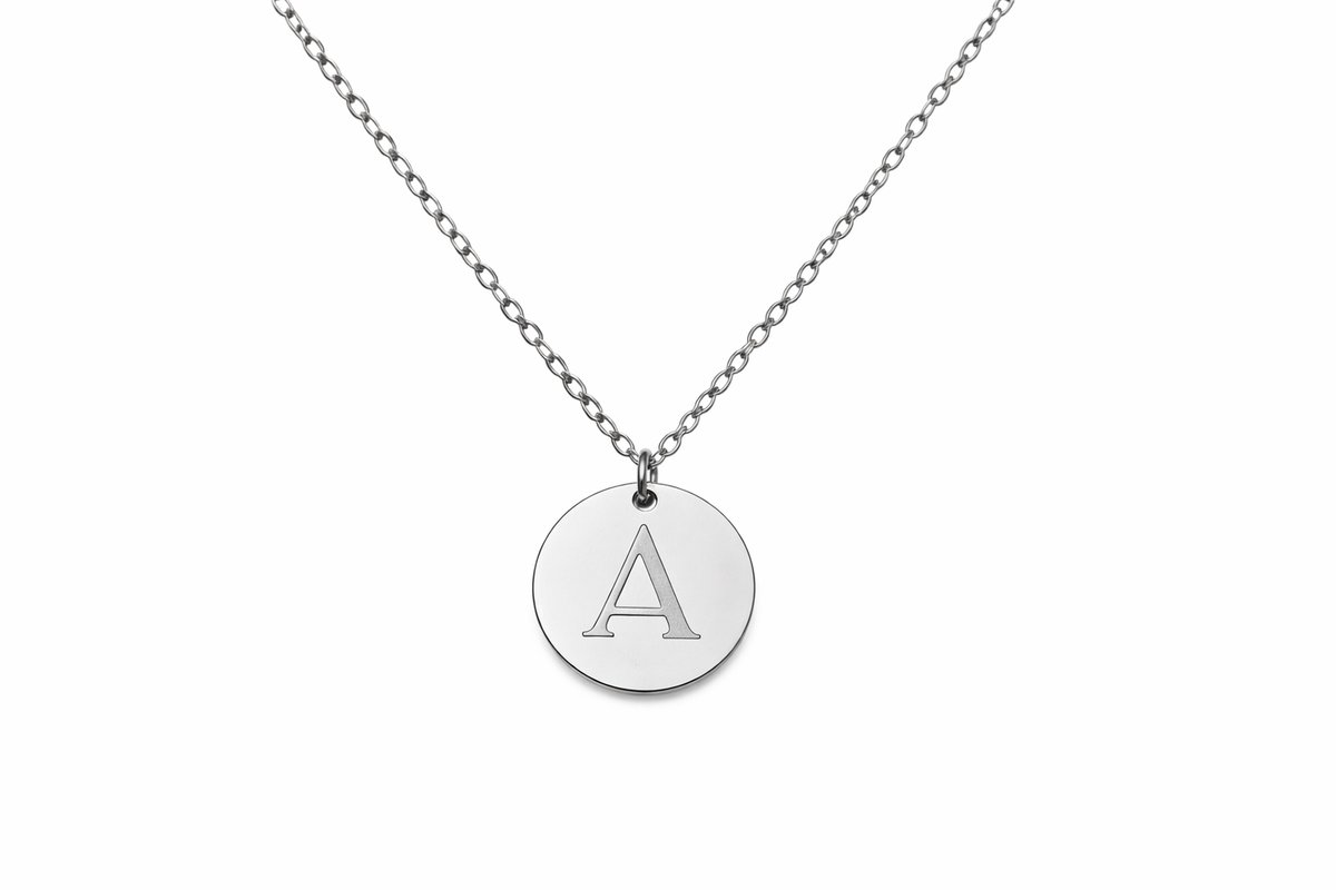 ✨ Stainless Steel Initial Necklace | Personalized Letter A Pendant for Women & Men
