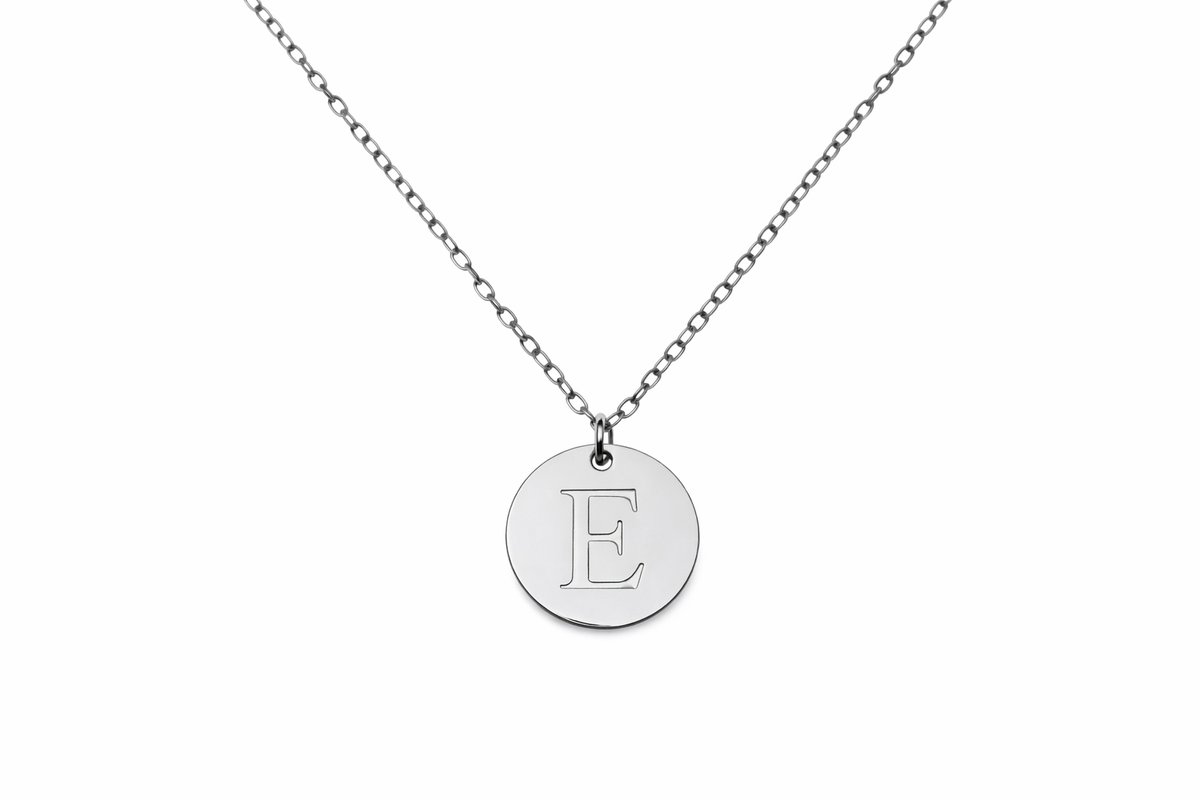 Initial “E”✨ Stainless Steel Initial Necklace | Personalized Letter E Pendant for Women & Men