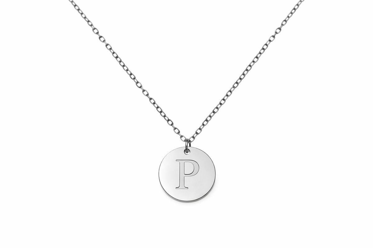 Initial “P”✨ Stainless Steel Initial Necklace | Personalized Letter P Pendant for Women & Men