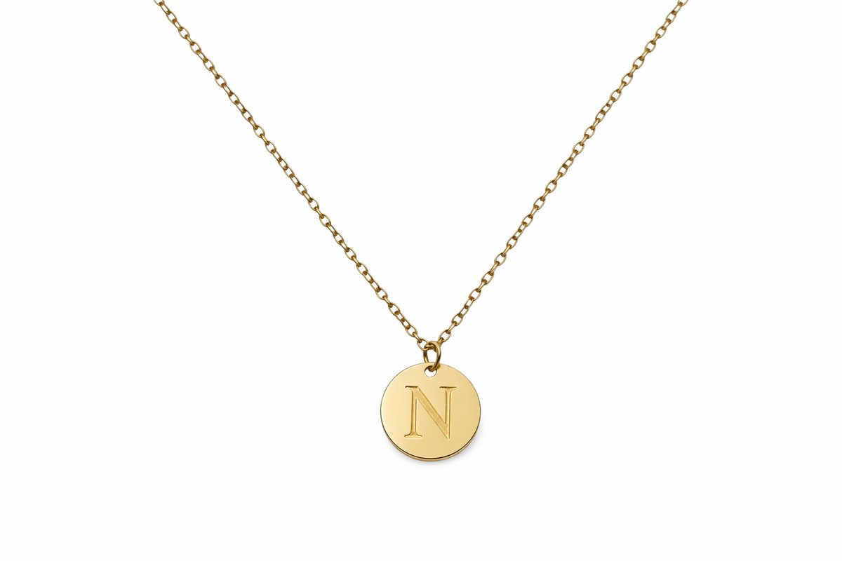 Initial “N”💫 Gold Stainless Steel Initial Necklace – Letter N | Personalized Jewelry