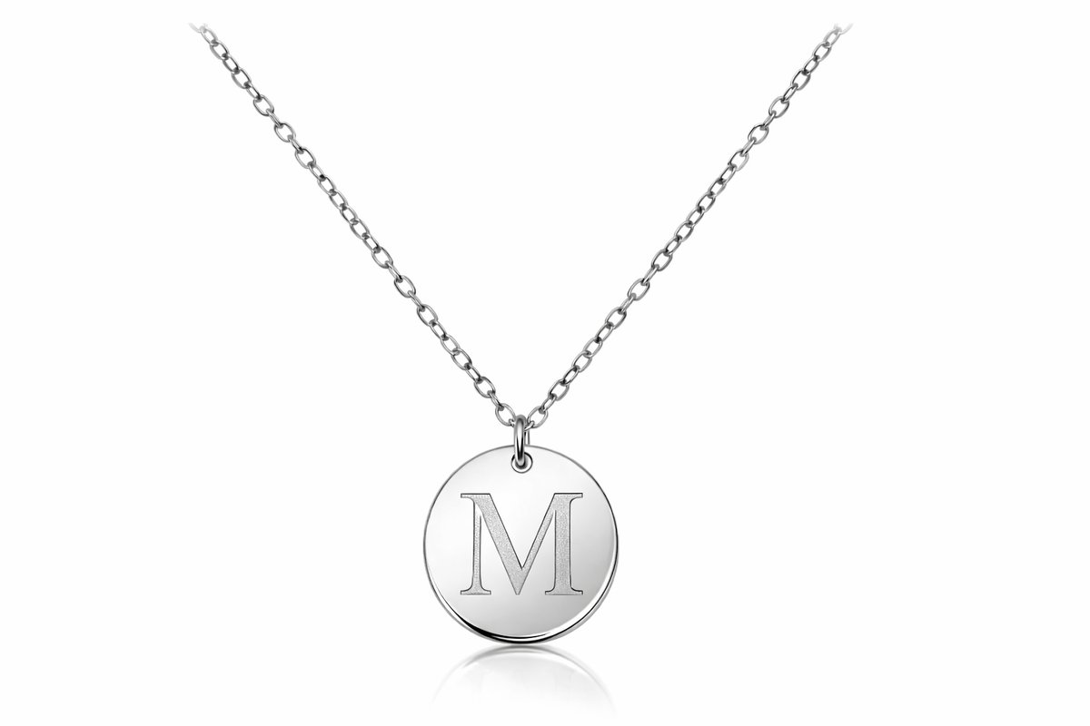 Initial “M”✨ Stainless Steel Initial Necklace | Personalized Letter M Pendant for Women & Men