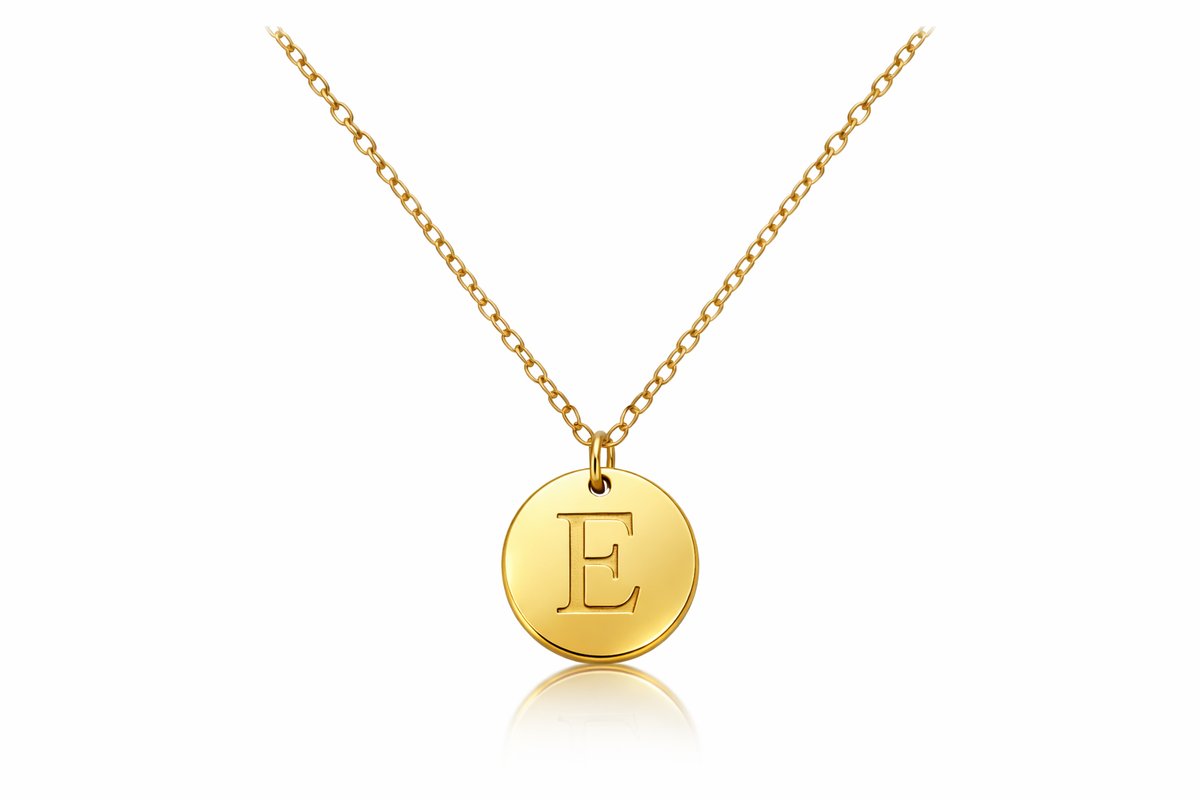 Initial “E”💫 Gold Stainless Steel Initial Necklace – Letter E | Personalized Jewelry